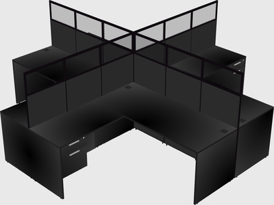 Shared l-shaped cubicles