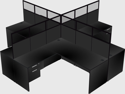 Shared l-shaped cubicles