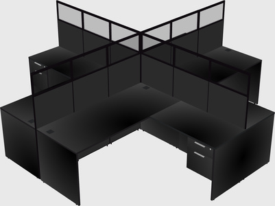 Shared l-shaped cubicles