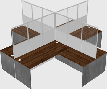 Shared l-shaped cubicles