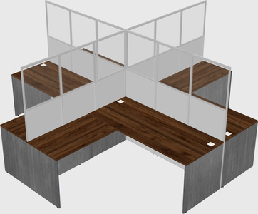 Shared l-shaped cubicles