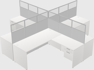 Shared l-shaped cubicles
