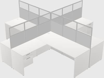 Shared l-shaped cubicles