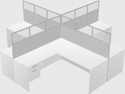 Shared l-shaped cubicles