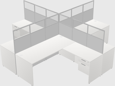 Shared l-shaped cubicles