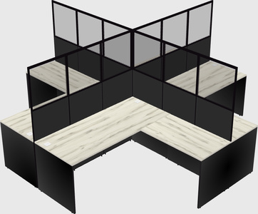 Shared l-shaped cubicles