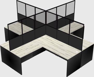 Shared l-shaped cubicles