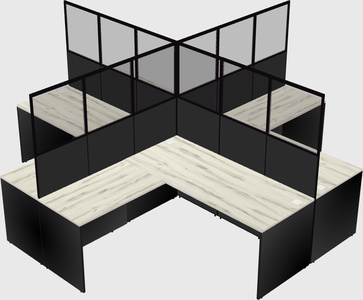 Shared l-shaped cubicles