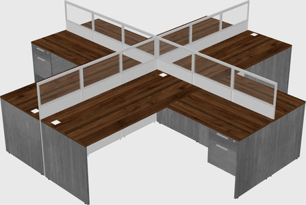 Shared l-shaped cubicles