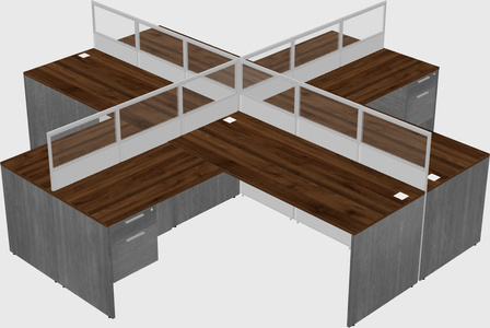 Shared l-shaped cubicles
