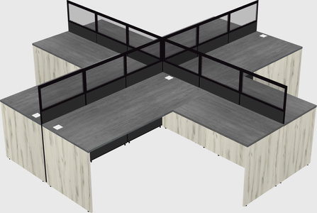 Shared l-shaped cubicles