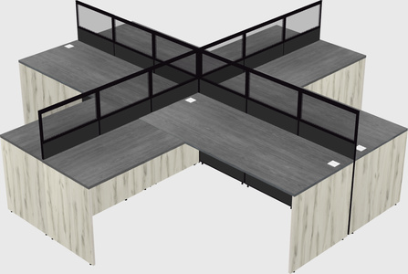 Shared l-shaped cubicles