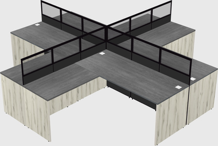 Shared l-shaped cubicles