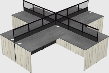 Shared l-shaped cubicles