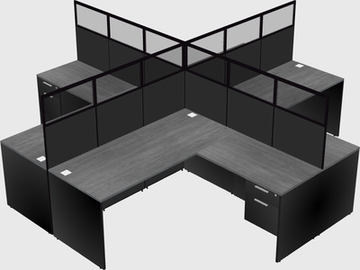 Shared l-shaped cubicles