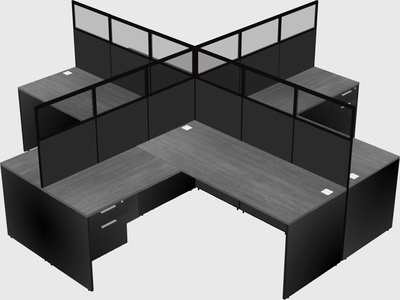 Shared l-shaped cubicles