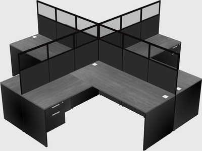 Shared l-shaped cubicles