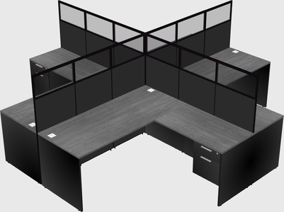 Shared l-shaped cubicles