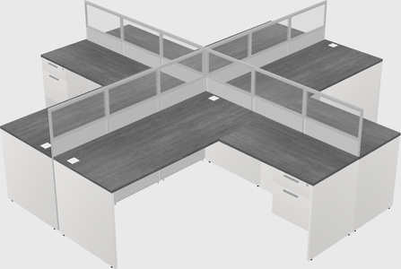 Shared l-shaped cubicles