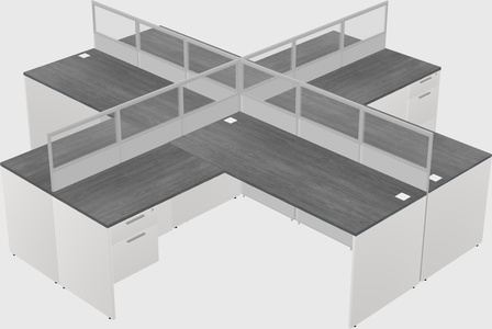 Shared l-shaped cubicles