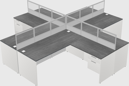 Shared l-shaped cubicles