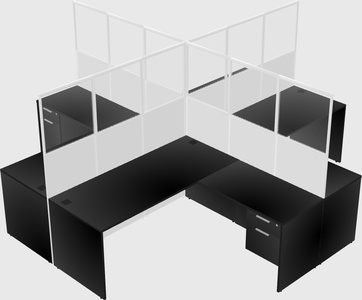 Shared L-shaped Cubicles