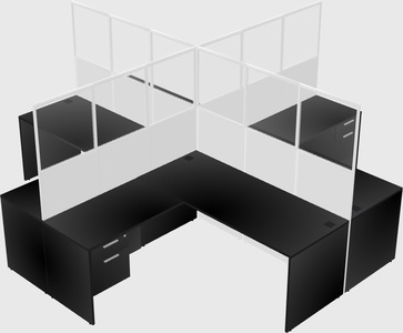 Shared l-shaped cubicles