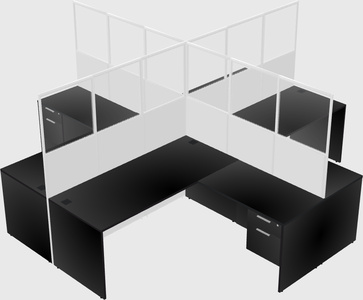 Shared l-shaped cubicles