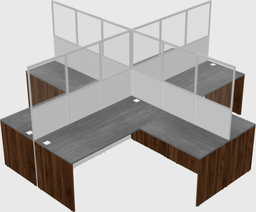 Shared l-shaped cubicles