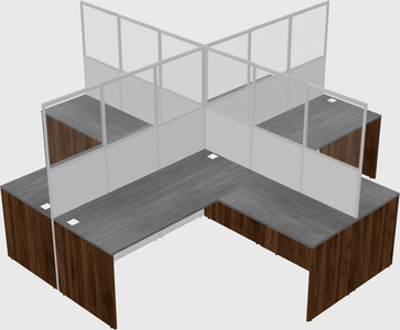 Shared l-shaped cubicles