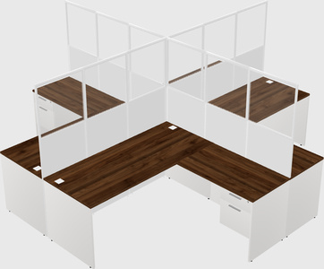 Shared l-shaped cubicles