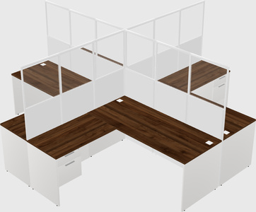 Shared l-shaped cubicles