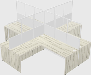 Shared l-shaped cubicles