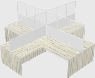 Shared l-shaped cubicles