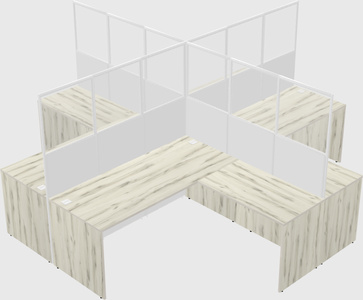 Shared l-shaped cubicles
