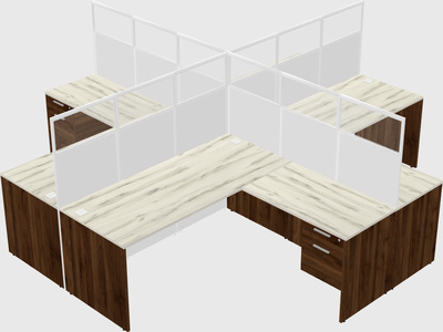 Shared l-shaped cubicles