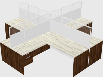 Shared l-shaped cubicles