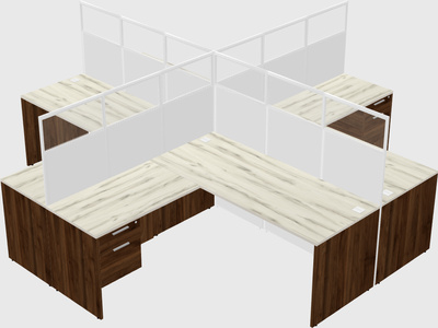 Shared l-shaped cubicles