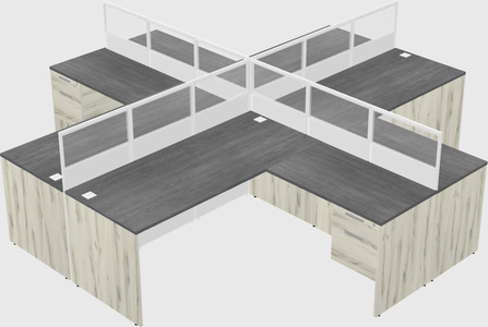 Shared l-shaped cubicles