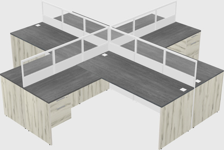 Shared l-shaped cubicles