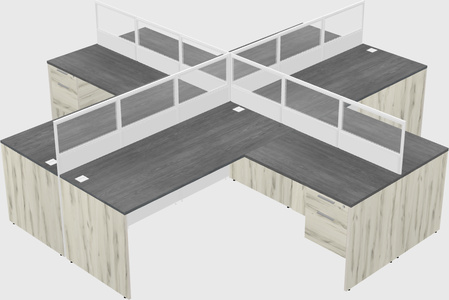 Shared l-shaped cubicles