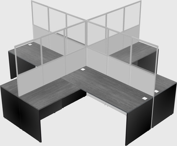 Shared l-shaped cubicles