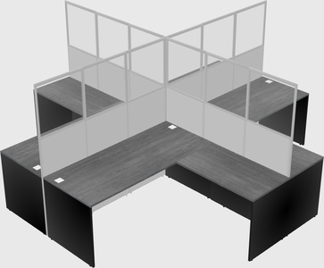 Shared l-shaped cubicles