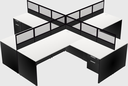 Shared l-shaped cubicles