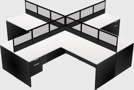 Shared l-shaped cubicles