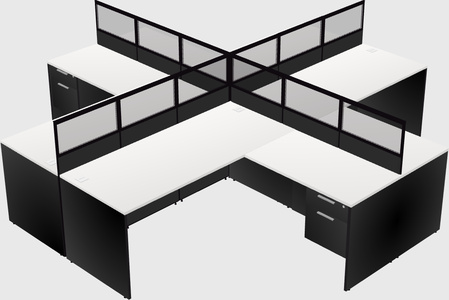 Shared l-shaped cubicles