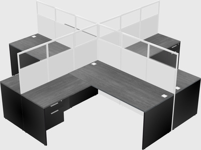 Shared l-shaped cubicles