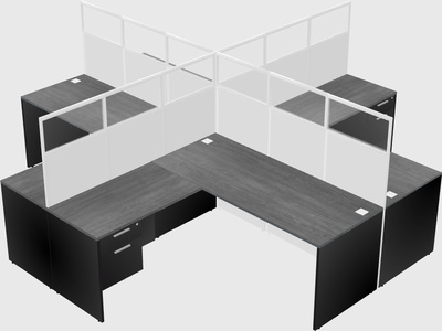 Shared l-shaped cubicles