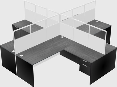 Shared l-shaped cubicles