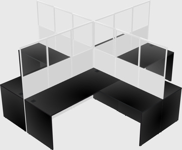L-shaped desk/panel